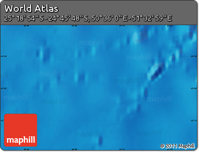 Physical Map of the Area around 25° 2' 21" S, 51° 4' 30" E