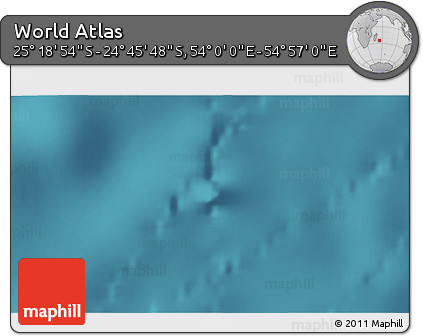 Satellite 3D Map of the Area around 25° 2' 21" S, 54° 28' 30" E
