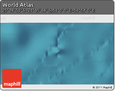Satellite 3D Map of the Area around 25° 2' 21" S, 54° 28' 30" E