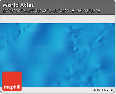 Shaded Relief 3D Map of the Area around 25° 2' 21" S, 56° 10' 29" E