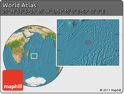Satellite Location Map of the Area around 25° 2' 21" S, 58° 43' 30" E