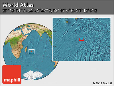 Satellite Location Map of the Area around 25° 2' 21" S, 58° 43' 30" E