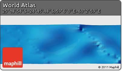 Physical Panoramic Map of the Area around 25° 2' 21" S, 59° 34' 30" E
