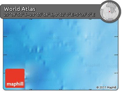 Physical Map of the Area around 25° 2' 21" S, 5° 10' 30" E