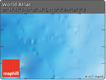 Physical Map of the Area around 25° 2' 21" S, 5° 10' 30" E