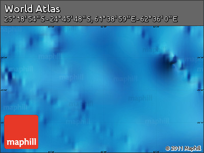 Physical Map of the Area around 25° 2' 21" S, 62° 7' 30" E