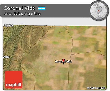 Satellite 3D Map of Coronel Vidt