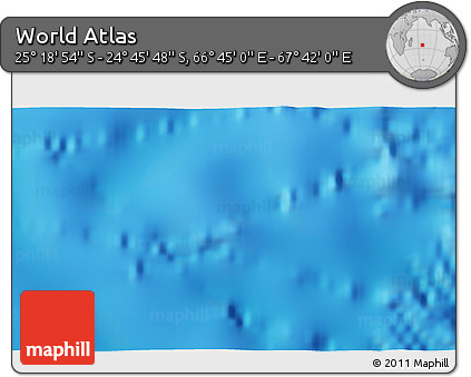 Physical 3D Map of the Area around 25° 2' 21" S, 67° 13' 29" E