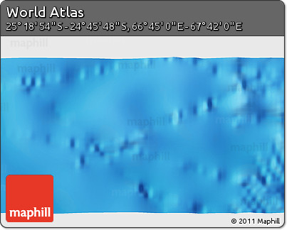 Physical 3D Map of the Area around 25° 2' 21" S, 67° 13' 29" E
