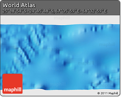 Physical 3D Map of the Area around 25° 2' 21" S, 68° 4' 29" E