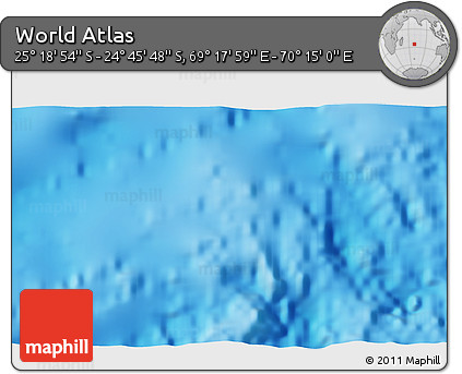 Physical 3D Map of the Area around 25° 2' 21" S, 69° 46' 30" E