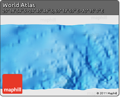 Physical 3D Map of the Area around 25° 2' 21" S, 69° 46' 30" E
