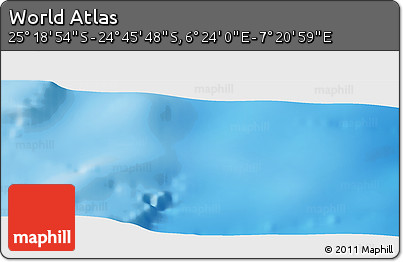 Physical Panoramic Map of the Area around 25° 2' 21" S, 6° 52' 30" E
