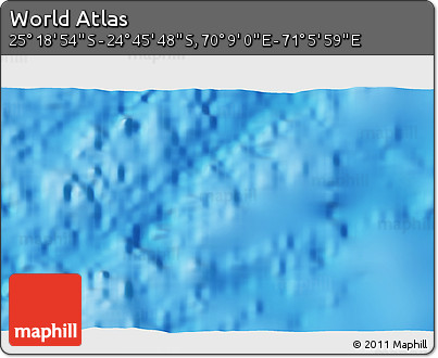 Physical 3D Map of the Area around 25° 2' 21" S, 70° 37' 30" E