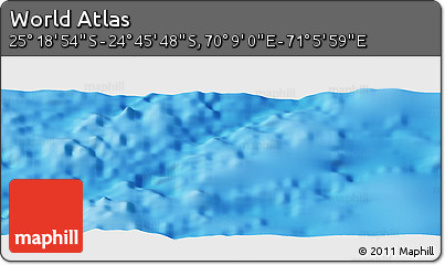 Physical Panoramic Map of the Area around 25° 2' 21" S, 70° 37' 30" E