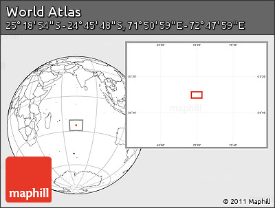 Blank Location Map of the Area around 25° 2' 21" S, 72° 19' 29" E