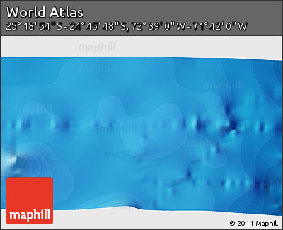 Political 3D Map of the Area around 25° 2' 21" S, 72° 10' 30" W