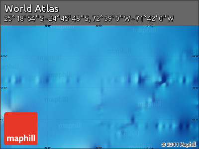 Shaded Relief Map of the Area around 25° 2' 21" S, 72° 10' 30" W