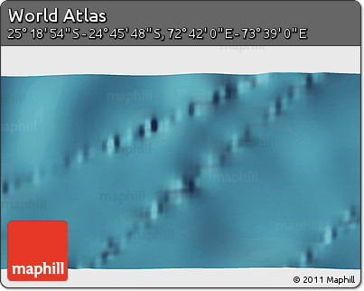 Satellite 3D Map of the Area around 25° 2' 21" S, 73° 10' 30" E