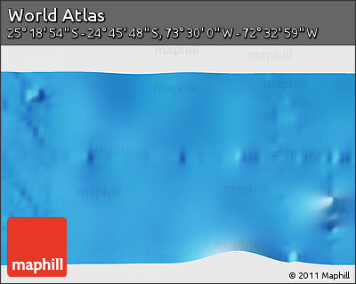Physical 3D Map of the Area around 25° 2' 21" S, 73° 1' 30" W