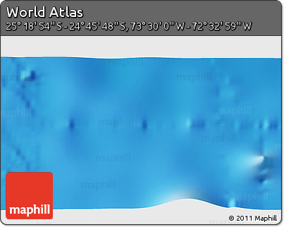 Physical 3D Map of the Area around 25° 2' 21" S, 73° 1' 30" W