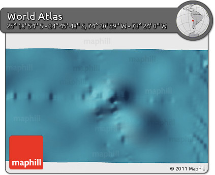 Satellite 3D Map of the Area around 25° 2' 21" S, 73° 52' 30" W
