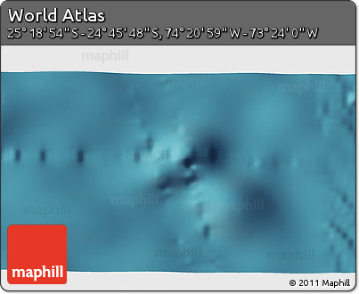 Satellite 3D Map of the Area around 25° 2' 21" S, 73° 52' 30" W