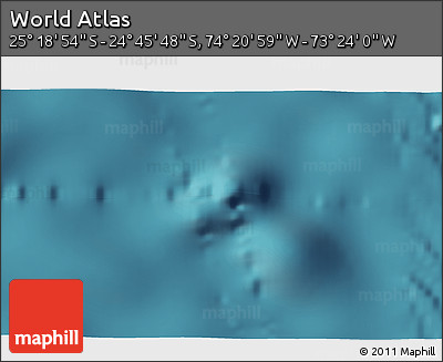 Satellite 3D Map of the Area around 25° 2' 21" S, 73° 52' 30" W