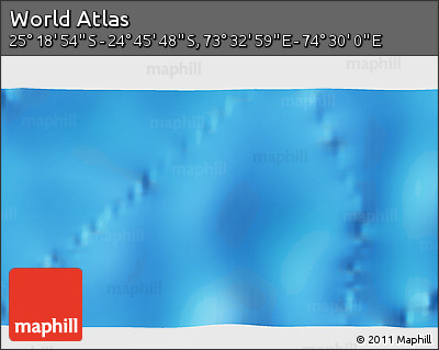 Physical 3D Map of the Area around 25° 2' 21" S, 74° 1' 30" E