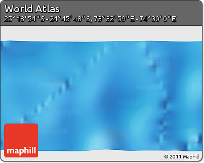 Physical 3D Map of the Area around 25° 2' 21" S, 74° 1' 30" E