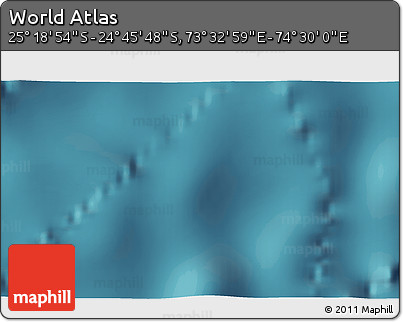 Satellite 3D Map of the Area around 25° 2' 21" S, 74° 1' 30" E