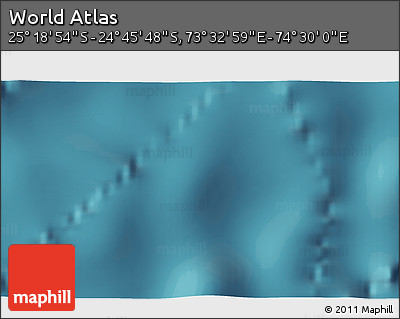 Satellite 3D Map of the Area around 25° 2' 21" S, 74° 1' 30" E
