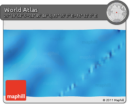 Physical 3D Map of the Area around 25° 2' 21" S, 75° 43' 29" E