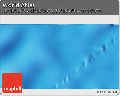 Physical 3D Map of the Area around 25° 2' 21" S, 75° 43' 29" E