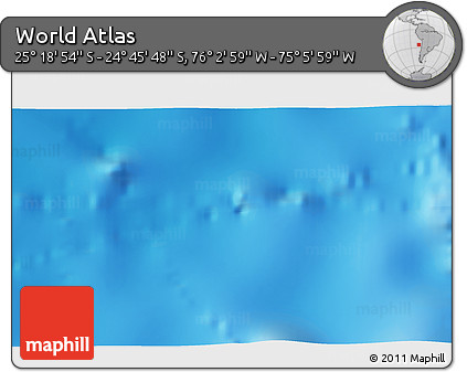 Physical 3D Map of the Area around 25° 2' 21" S, 75° 34' 29" W