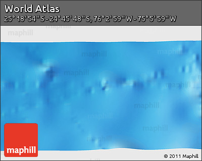 Physical 3D Map of the Area around 25° 2' 21" S, 75° 34' 29" W
