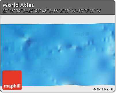 Physical 3D Map of the Area around 25° 2' 21" S, 75° 34' 29" W