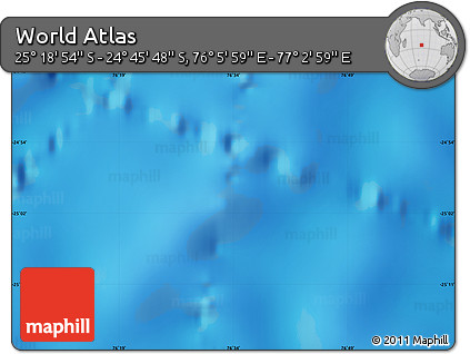Physical Map of the Area around 25° 2' 21" S, 76° 34' 29" E