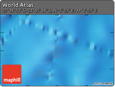 Physical Map of the Area around 25° 2' 21" S, 76° 34' 29" E