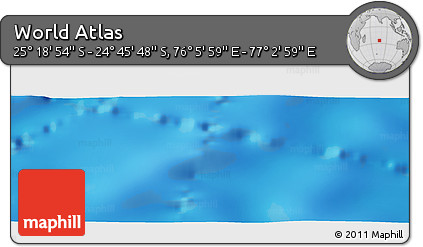 Physical Panoramic Map of the Area around 25° 2' 21" S, 76° 34' 29" E