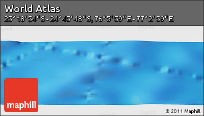 Physical Panoramic Map of the Area around 25° 2' 21" S, 76° 34' 29" E