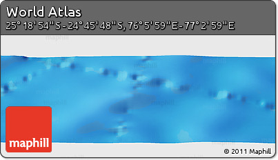 Physical Panoramic Map of the Area around 25° 2' 21" S, 76° 34' 29" E