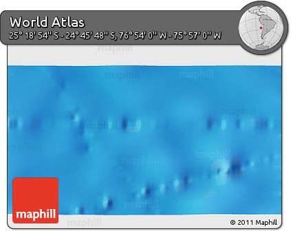 Physical 3D Map of the Area around 25° 2' 21" S, 76° 25' 30" W