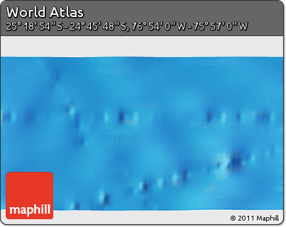 Physical 3D Map of the Area around 25° 2' 21" S, 76° 25' 30" W