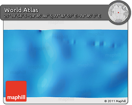 Shaded Relief 3D Map of the Area around 25° 2' 21" S, 78° 16' 30" E
