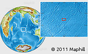 Physical Location Map of the area around 25° 2' 21" S, 78° 16' 30" E