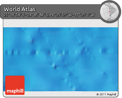 Physical 3D Map of the Area around 25° 2' 21" S, 78° 7' 30" W