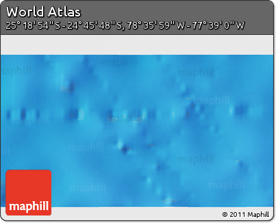 Physical 3D Map of the Area around 25° 2' 21" S, 78° 7' 30" W