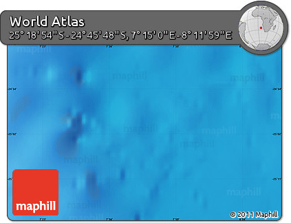 Physical Map of the Area around 25° 2' 21" S, 7° 43' 29" E