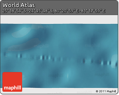 Satellite 3D Map of the Area around 25° 2' 21" S, 80° 49' 29" E